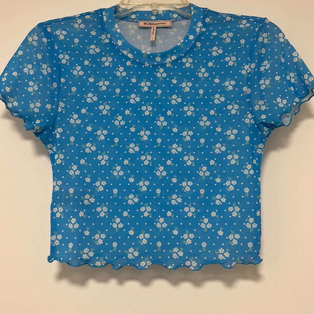 BCBGeneration See-thru Daisy Crop Top